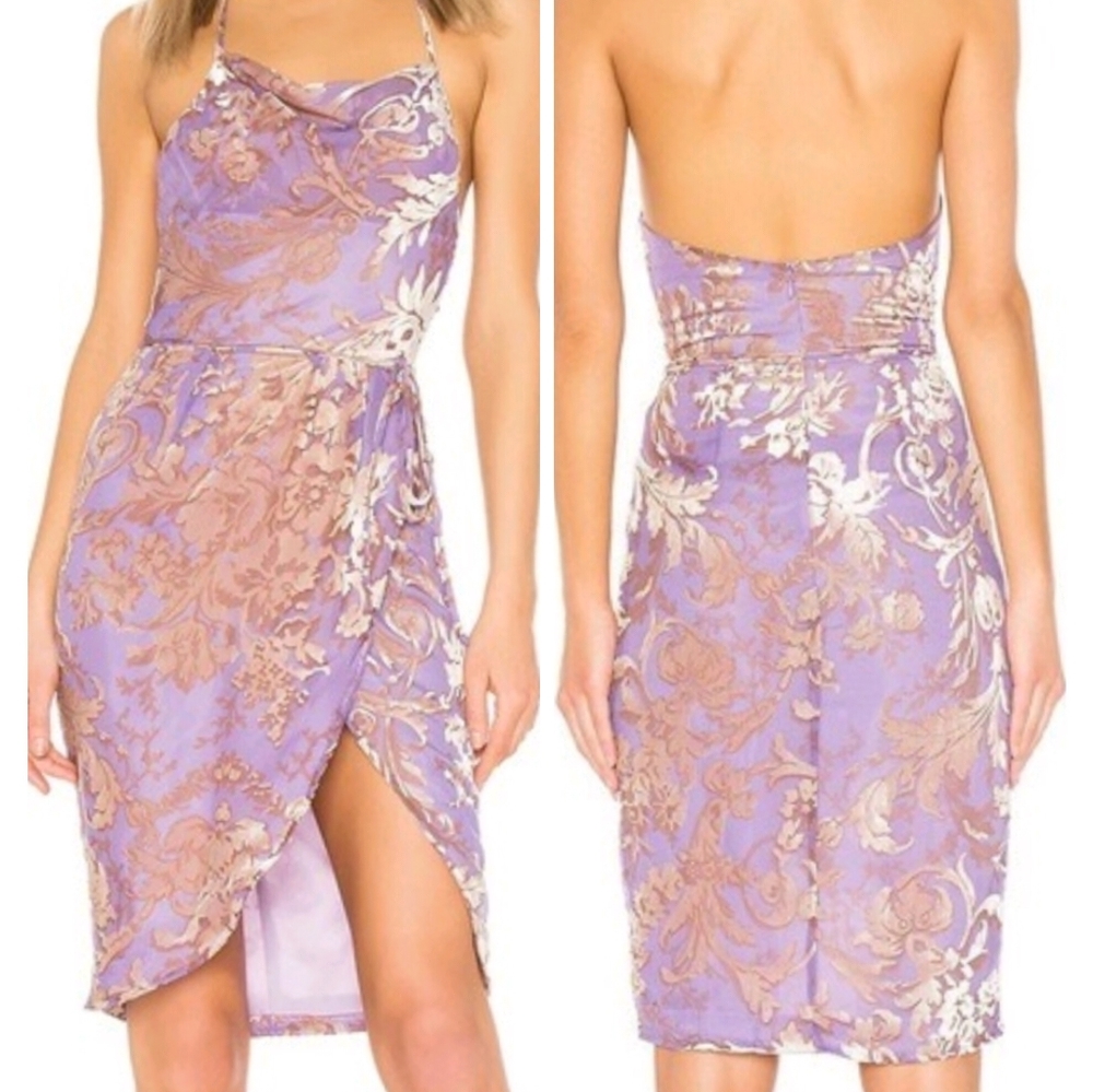 LPA Halter Wrap Velvet Dress